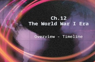 Ch.12 The World War I Era Overview - Timeline Warm -up Name one country east of Germany. West of Germany. Name one country in the Allied Powers.