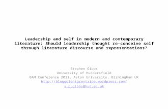 Leadership and self in modern and contemporary literature: Should leadership thought re-conceive self through literature discourse and representations?