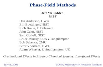 Phase-Field Methods Jeff McFadden NIST Dan Anderson, GWU Bill Boettinger, NIST Rich Braun, U Delaware John Cahn, NIST Sam Coriell, NIST Bruce Murray, SUNY.