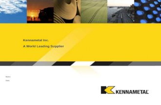 Kennametal Inc. A World Leading Supplier Name Date.
