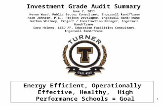 1 Energy Efficient, Operationally Effective, Healthy, High Performance Schools = Goal Investment Grade Audit Summary June 7, 2011 Keven Ward, Public Sector.