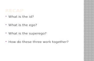 What is the id?  What is the ego?  What is the superego?  How do these three work together?