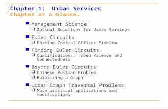Chapter 1: Urban Services Chapter at a Glance… Management Science  Optimal Solutions for Urban Services Euler Circuits  Parking-Control Officer Problem.