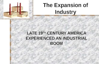 The Expansion of Industry LATE 19 TH CENTURY AMERICA EXPERIENCED AN INDUSTRIAL BOOM.