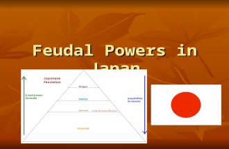 Feudal Powers in Japan I. Geography of Japan Archipelago of 4,000 islands Advantages: Mild climate + rainfall + long growing season = FOOD! Disadvantages: