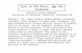 Eyes on The Music, Not the Keyboard Patricia Carter-Zagorski University of Tennessee- Knoxville, Tennessee USA Abstract: This sight-reading method teaches.