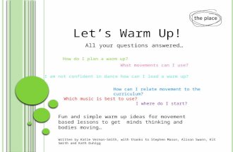 Fun and simple warm up ideas for movement based lessons to get minds thinking and bodies moving… Let’s Warm Up! All your questions answered… How can I.