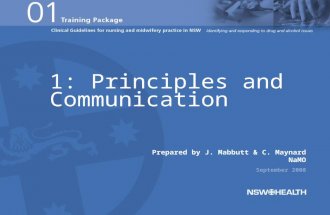 Prepared by J. Mabbutt & C. Maynard NaMO September 2008 1: Principles and Communication.