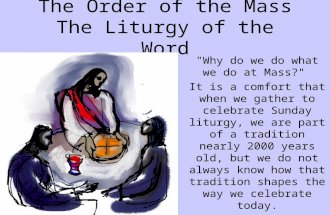 The Order of the Mass The Liturgy of the Word "Why do we do what we do at Mass?" It is a comfort that when we gather to celebrate Sunday liturgy, we are.
