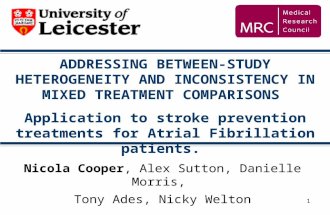 1 ADDRESSING BETWEEN-STUDY HETEROGENEITY AND INCONSISTENCY IN MIXED TREATMENT COMPARISONS Application to stroke prevention treatments for Atrial Fibrillation.
