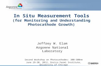 In Situ Measurement Tools (for Monitoring and Understanding Photocathode Growth) Second Workshop on Photocathodes: 300-500nm June 29-30, 2012, Enrico Fermi.