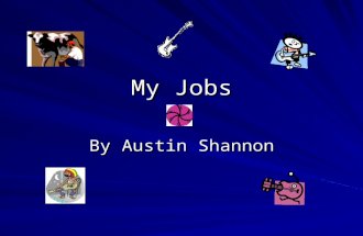 My Jobs By Austin Shannon. The Jobs that I want to do Farmer- A farm worker Guitar Player-A person who plays music. Aerospace Engineer- A person who builds.