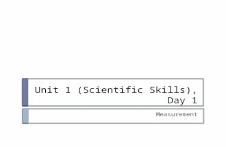 Unit 1 (Scientific Skills), Day 1 Measurement. Seating and Attendance (5 min)  Student Actions:  Seats will be changed today as needed  Trial Run: