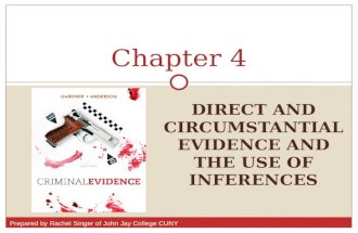 Prepared by Rachel Singer of John Jay College CUNY DIRECT AND CIRCUMSTANTIAL EVIDENCE AND THE USE OF INFERENCES Chapter 4.