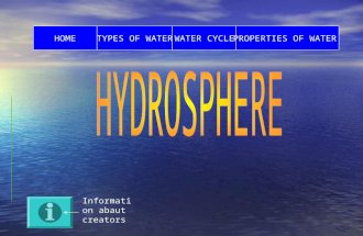 TYPES OF WATERHOMEWATER CYCLEPROPERTIES OF WATER Information abaut creators.
