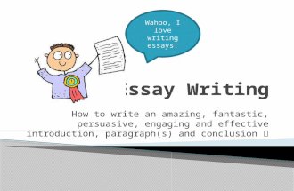 How to write an amazing, fantastic, persuasive, engaging and effective introduction, paragraph(s) and conclusion Wahoo, I love writing essays!