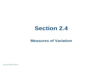 Section 2.4 Measures of Variation Larson/Farber 4th ed.