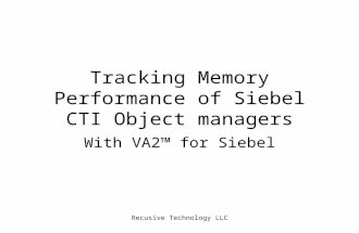 Recusive Technology LLC Tracking Memory Performance of Siebel CTI Object managers With VA2™ for Siebel.
