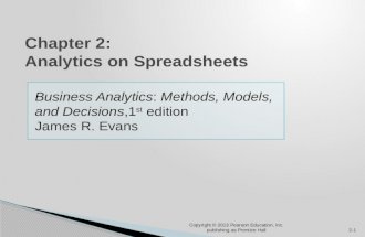Business Analytics: Methods, Models, and Decisions,1 st edition James R. Evans Copyright © 2013 Pearson Education, Inc. publishing as Prentice Hall2-1.