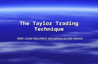 The Taylor Trading Technique With Linda Raschke’s Variations on the theme.