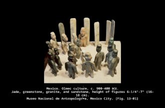 OFFERING 4, LA VENTA Mexico. Olmec culture, c. 900-400 BCE. Jade, greenstone, granite, and sandstone, height of figures 6-1/4"-7" (16-18 cm). Museo Nacional.