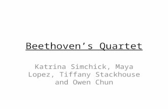Beethoven’s Quartet Katrina Simchick, Maya Lopez, Tiffany Stackhouse and Owen Chun.