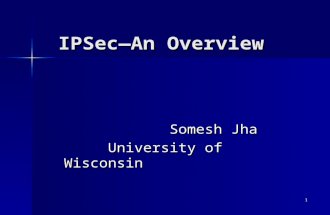 1 IPSec—An Overview Somesh Jha Somesh Jha University of Wisconsin University of Wisconsin.