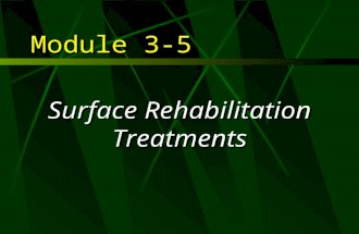 Module 3-5 Surface Rehabilitation Treatments. Learning Objectives  Describe the function of surface treatments  Compare usage of various surface treatments.