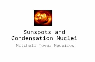Sunspots and Condensation Nuclei Mitchell Tovar Medeiros.