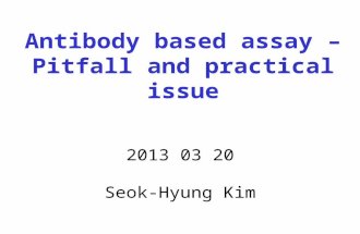 Antibody based assay – Pitfall and practical issue 2013 03 20 Seok-Hyung Kim.