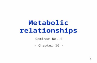 1 Metabolic relationships Seminar No. 5 - Chapter 16 -