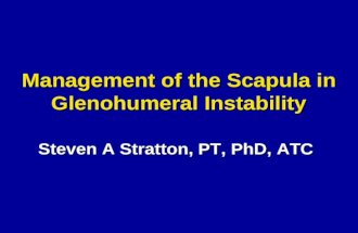 Management of the Scapula in Glenohumeral Instability Steven A Stratton, PT, PhD, ATC.