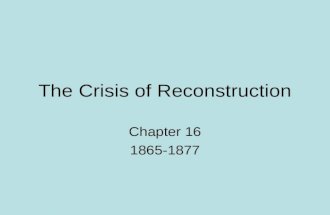The Crisis of Reconstruction Chapter 16 1865-1877.