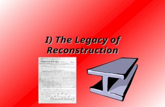 I) The Legacy of Reconstruction. A) Southern Leaders wanted to rebuild the South w/ Industry.