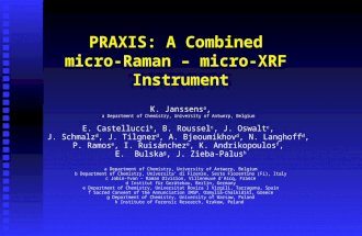 PRAXIS: A Combined micro-Raman – micro-XRF Instrument K. Janssens a, a Department of Chemistry, University of Antwerp, Belgium E. Castellucci b, B. Roussel.