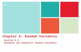 + Chapter 6: Random Variables Section 6.3 Binomial and Geometric Random Variables.