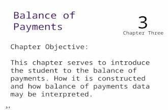 Chapter Objective: This chapter serves to introduce the student to the balance of payments. How it is constructed and how balance of payments data may.
