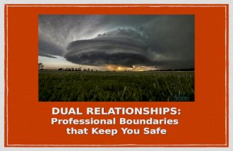 DUAL RELATIONSHIPS: Professional Boundaries that Keep You Safe.