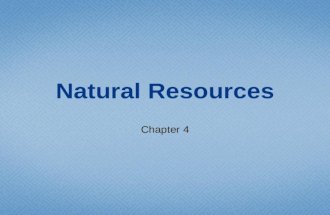 Chapter 4. Natural Resources Natural Resources are materials found in nature that people can use.