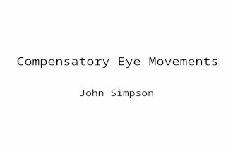 Compensatory Eye Movements John Simpson. Functional Classification of Eye Movements Vestibulo-ocular Optokinetic Uses vestibular input to hold images.
