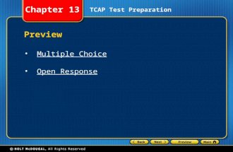 Chapter 13 TCAP Test Preparation Preview Multiple Choice Open Response.