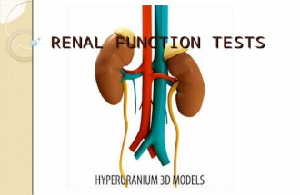 RENAL FUNCTION TESTS. Vital role in body’s homeostasis Vital role in body’s homeostasis.