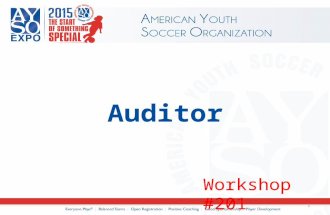 Auditor 1 Workshop #201. 2 Has everyone signed the roster? Please use your legal name, home address and phone, and birth date.