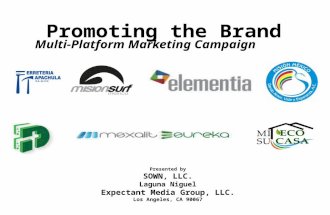 Promoting the Brand Multi-Platform Marketing Campaign Presented by SOWN, LLC. Laguna Niguel Expectant Media Group, LLC. Los Angeles, CA 90067.