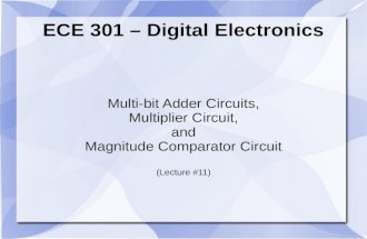 ECE 301 – Digital Electronics Multi-bit Adder Circuits, Multiplier Circuit, and Magnitude Comparator Circuit (Lecture #11)