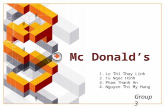 Mc Donald’s Group 3 1.Le Thi Thuy Linh 2.Tu Ngoc Hinh 3.Pham Thanh An 4.Nguyen Thi My Hang.