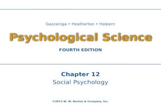 Chapter 12 Social Psychology ©2013 W. W. Norton & Company, Inc. Gazzaniga Heatherton Halpern FOURTH EDITION Psychological Science.