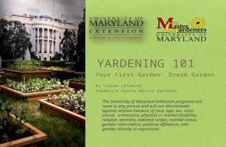 The University of Maryland Extension programs are open to any person and will not discriminate against anyone because of race, age, sex, color, sexual.