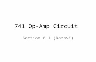 741 Op-Amp Circuit Section 8.1 (Razavi). Equivalent Circuit of an Op-Amp Characteristics: Negligible input current Large input AC resistance Small AC.