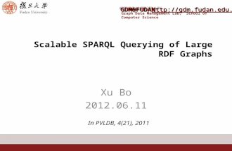 Graph Data Management Lab, School of Computer ScienceGDM@FUDANGDM@FUDAN Scalable SPARQL Querying of Large RDF Graphs Xu Bo 2012.06.11.